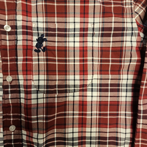 Disney Parks Authentic Mens Long Sleeves Dress Shirt Seamless Pocket w/ Buttons - Picture 8 of 9